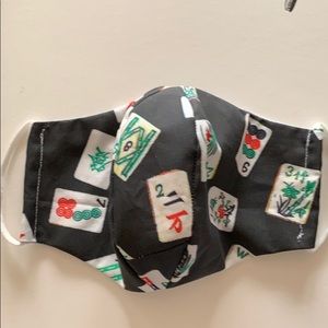 Fashion hand sew mask with Mahjong fabric.